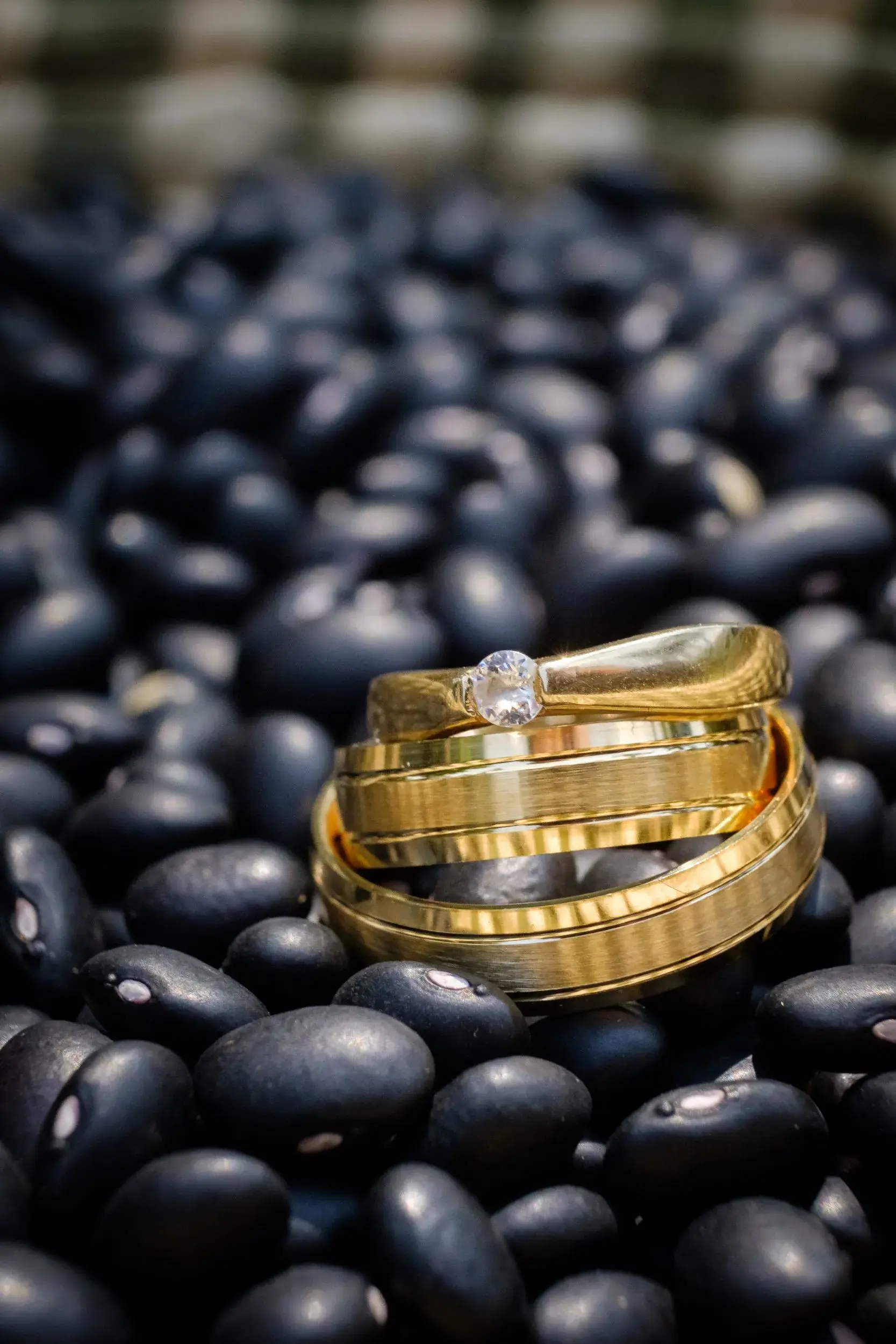 Couple laughing during an engagement session